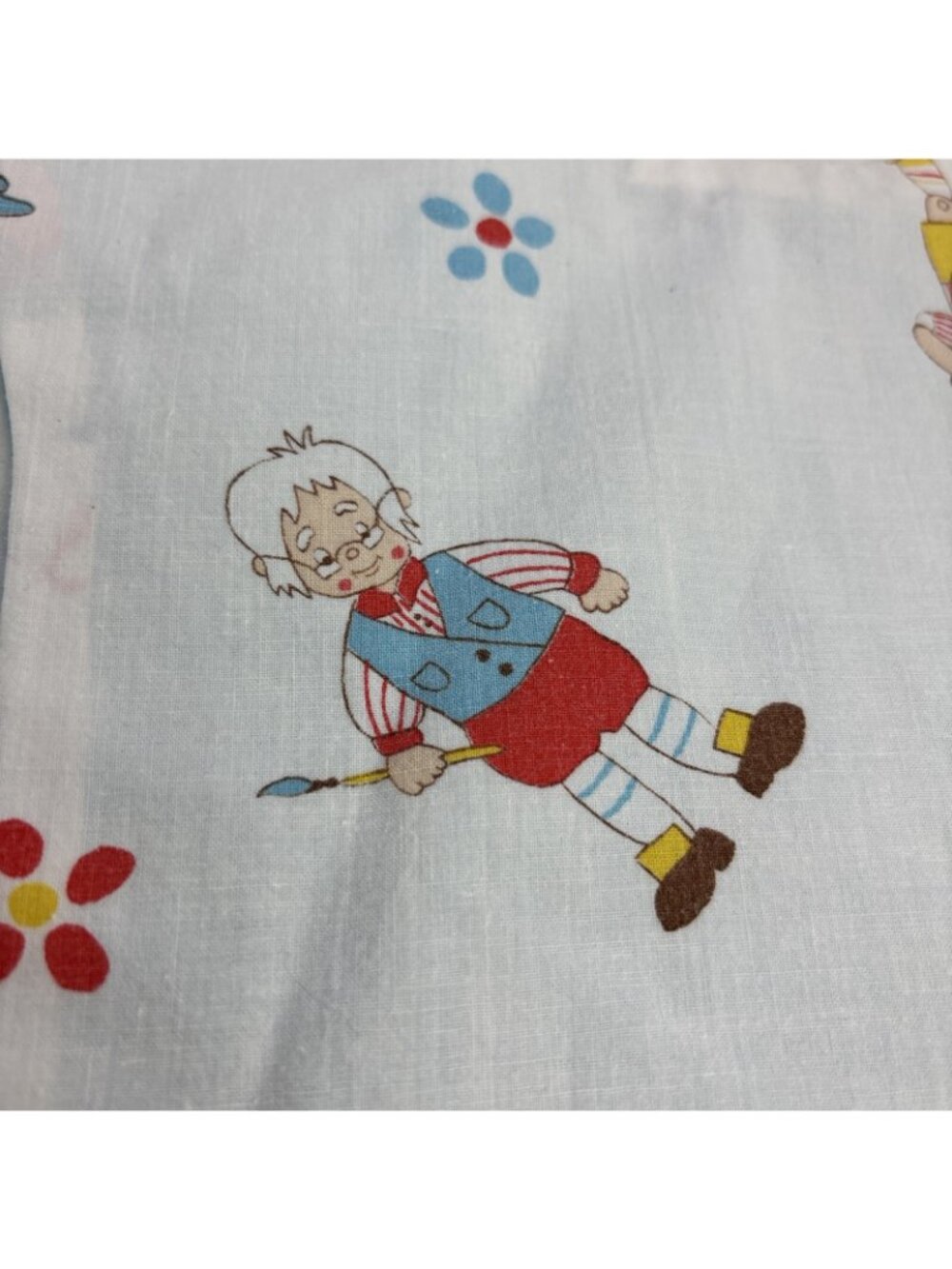 Vintage PINOCCHIO Disney Fabric Handmade Toddler Bib - Adjustable Snap Fasten - Picture 3 of 7